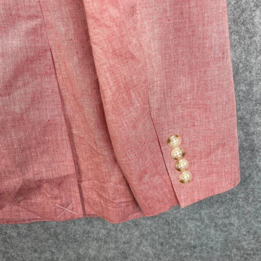 J Crew Suit Jacket Mens 40R Pink Ludlow Slim Unstructured Cotton Linen Somelos